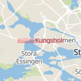Karta som med röd fyrkant ramar in Kungsholmen, Drottningholmsvägen, Stockholm, Stockholms län