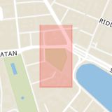Karta som med röd fyrkant ramar in Nybroplan, Berzelii Park, Stockholm, Stockholms län