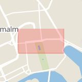 Karta som med röd fyrkant ramar in Hamngatan, Norrmalm, Stockholm, Stockholms län