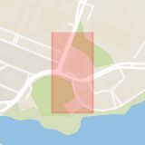 Karta som med röd fyrkant ramar in Strandvägen, Berwaldhallen, Stockholm, Stockholms län