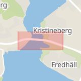 Karta som med röd fyrkant ramar in Tranebergsbron, Stockholm, Stockholms län