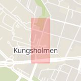 Karta som med röd fyrkant ramar in Kungsholmen, Mariebergsgatan, Stockholm, Stockholms län