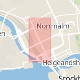 Karta som med röd fyrkant ramar in Vasagatan, Norrmalm, Stockholm, Stockholms län