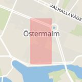 Karta som med röd fyrkant ramar in Grevgatan, Östermalm, Stockholm, Stockholms län