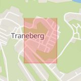 Karta som med röd fyrkant ramar in Traneberg, Hallebergsvägen, Stockholm, Stockholms län