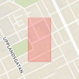 Karta som med röd fyrkant ramar in Vasastaden, Drottninggatan, Tegnérgatan, Stockholm, Stockholms län