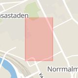 Karta som med röd fyrkant ramar in Drottninggatan, Vasastaden, Stockholm, Stockholms län