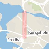 Karta som med röd fyrkant ramar in Essingeleden, Kristineberg, Stockholm, Stockholms län