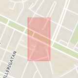 Karta som med röd fyrkant ramar in Östermalm, Skeppargatan, Valhallavägen, Stockholm, Stockholms län