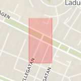 Karta som med röd fyrkant ramar in Östermalm, Sibyllegatan, Valhallavägen, Östermalmsgatan, Stockholm, Stockholms län