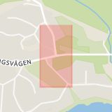 Karta som med röd fyrkant ramar in Södra Kungsvägen, Kottlavägen, Stockholm, Lidingö, Stockholms län