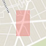Karta som med röd fyrkant ramar in Karlbergsvägen, Sankt Eriksgatan, Stockholm, Stockholms län