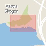 Karta som med röd fyrkant ramar in Karlbergs Strand, Solna, Stockholms län