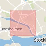 Karta som med röd fyrkant ramar in Klarastrandsleden, Stockholm, Stockholms län