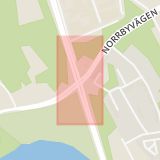 Karta som med röd fyrkant ramar in Ulvsundavägen, Kvarnbacksvägen, Stockholm, Stockholms län