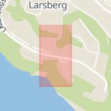Karta som med röd fyrkant ramar in Larsberg, Lidingö, Stockholms län