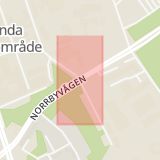 Karta som med röd fyrkant ramar in Ekbacksvägen, Norrbyvägen, Ulvsunda Industriområde, Stockholm, Stockholms län