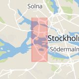 Karta som med röd fyrkant ramar in Essingeleden, Stockholm, Stockholms län