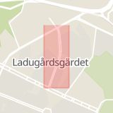 Karta som med röd fyrkant ramar in Erik Dahlbergsgatan, Gärdet, Stockholm, Stockholms län