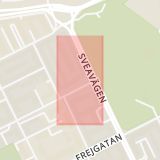Karta som med röd fyrkant ramar in Sveavägen, Vanadisvägen, Stockholm, Stockholms län