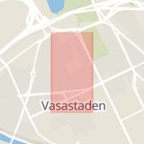 Karta som med röd fyrkant ramar in Norrtullsgatan, Stockholm, Stockholms län