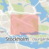 Karta som med röd fyrkant ramar in Östermalms Stadsdelsområde, Stockholm, Stockholms län