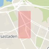 Karta som med röd fyrkant ramar in Vasastaden, Birger Jarlsgatan, Stockholm, Stockholms län