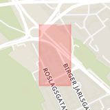 Karta som med röd fyrkant ramar in Vasastaden, Roslagstull, Stockholm, Stockholms län