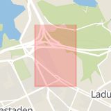 Karta som med röd fyrkant ramar in Östermalm, Drottning Kristinas Väg, Stockholm, Stockholms län