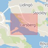 Karta som med röd fyrkant ramar in Baggeby, Lidingö, Stockholms län