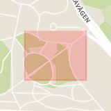 Karta som med röd fyrkant ramar in Solglimtsvägen, Solna, Stockholms län