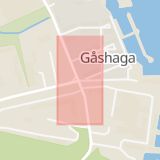 Karta som med röd fyrkant ramar in Gåshaga, Lidingö, Stockholms län