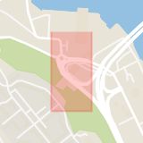 Karta som med röd fyrkant ramar in Lidingöbron, Ropsten, Lidingö, Stockholms län