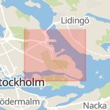 Karta som med röd fyrkant ramar in Gärdet, Stockholm, Stockholms län