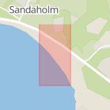 Karta som med röd fyrkant ramar in Sandaholm, Årjäng, Värmlands län