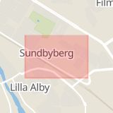 Karta som med röd fyrkant ramar in Centrala Sundbyberg, Sturegatan, Sundbyberg, Stockholms län