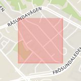 Karta som med röd fyrkant ramar in Charlottenburgsvägen, Råsunda, Solna, Stockholms län