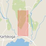 Karta som med röd fyrkant ramar in Noravägen, Kulan, Karlskoga, Örebro län
