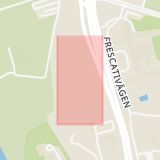 Karta som med röd fyrkant ramar in Frescati, Högsta, Stockholm, Stockholms län