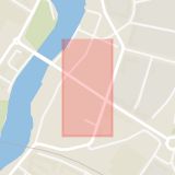 Karta som med röd fyrkant ramar in Rådhustorget, Eskilstuna, Södermanlands län