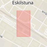 Karta som med röd fyrkant ramar in Skiftinge, Resecentrum, Eskilstuna, Södermanlands län