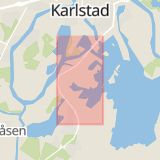Karta som med röd fyrkant ramar in Orrholmen, Hammaröleden, Hammarö, Värmlands län