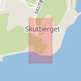 Karta som med röd fyrkant ramar in Karlstads Kommun, Skutberget, Karlstad, Värmlands län