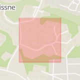Karta som med röd fyrkant ramar in Rissne, Skvadronsbacken, Sundbyberg, Stockholms län