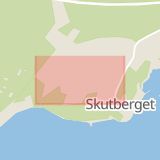 Karta som med röd fyrkant ramar in Skutberget, Karlstad, Värmlands län