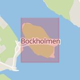 Karta som med röd fyrkant ramar in Bockholmen, Stockholm, Stockholms län