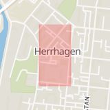 Karta som med röd fyrkant ramar in Herrhagen, Karlstad, Värmlands län