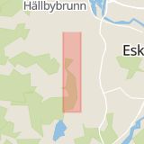 Karta som med röd fyrkant ramar in Åsbyvägen, Eskilstuna, Södermanlands län