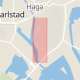 Karta som med röd fyrkant ramar in Strandvägen, Hammaröleden, Karlstad, Värmlands län