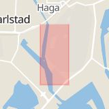 Karta som med röd fyrkant ramar in Strandvägen, Herrhagen, Karlstad, Värmlands län